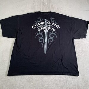 VTG Orange County Choppers Shirt Mens 2XL Black Biker Motorcycle Graphic Tribal